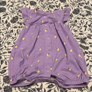 Carter's Purple Onesie with Lemons- Size Newborn